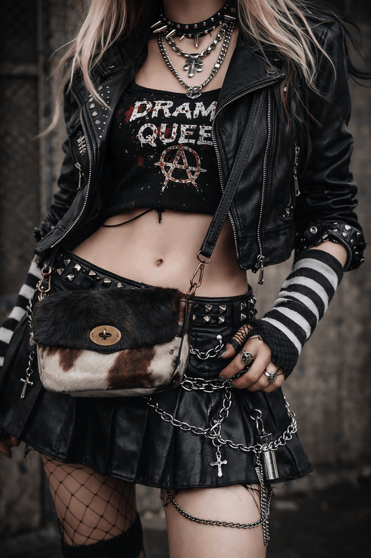 Borsa Donna in Pelle di Vitello Effetto Cavallino Stampa Animalier - GEDICO STORE