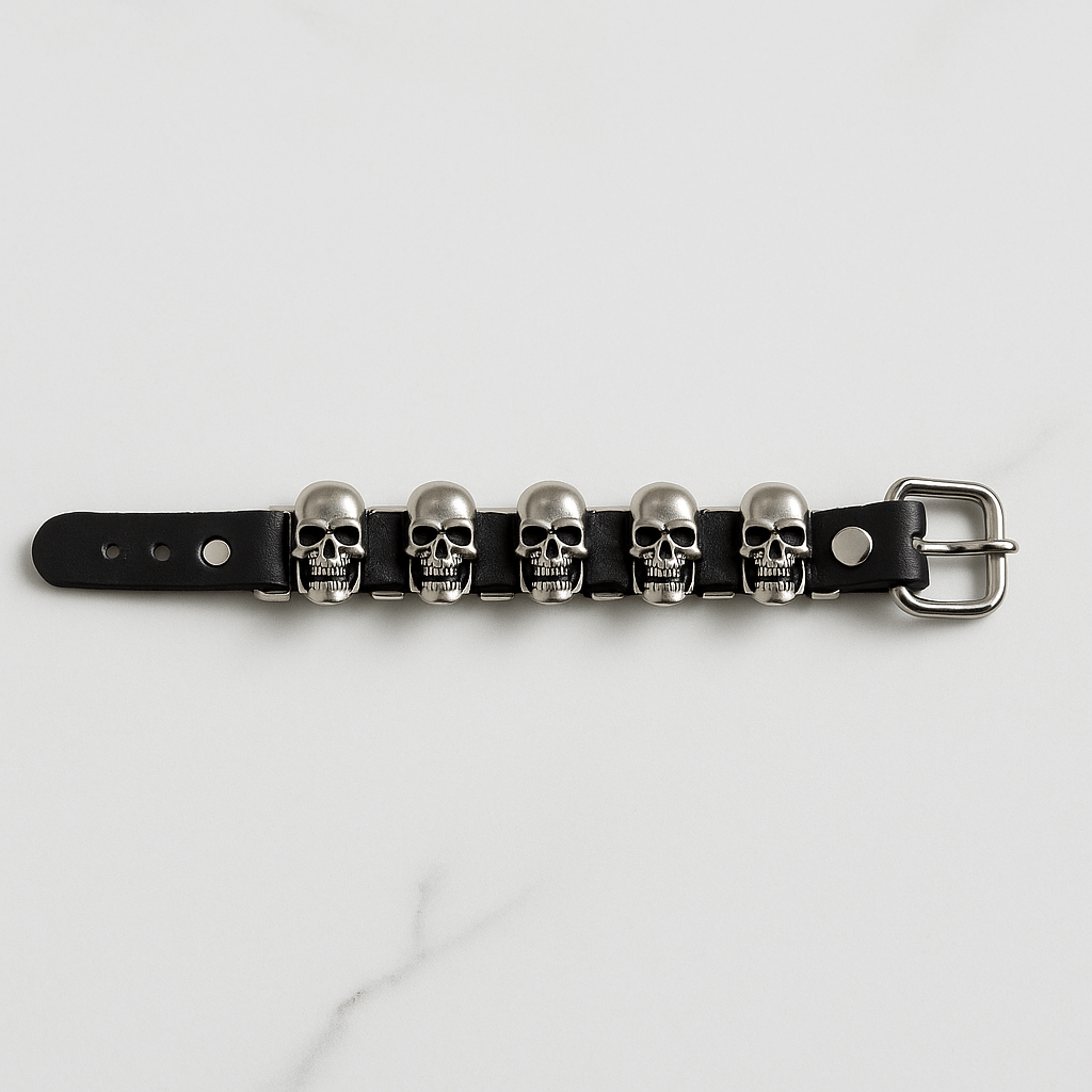 Bracciale Punk con Teschi – Skull Punk Bracelet Used Like New - GEDICO STORE
