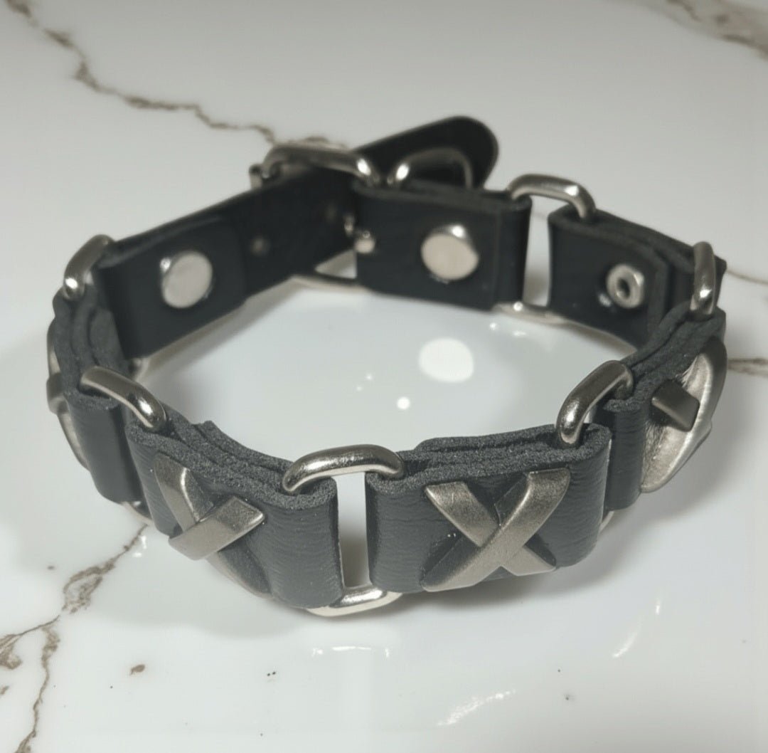 Bracciale Uomo in Simil Pelle con Dettagli Metallici – NUOVO – Regolabile - GEDICO STORE