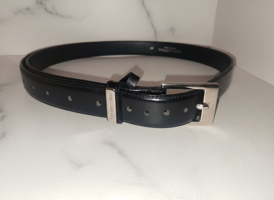 Cintura Dolce & Gabbana Vintage 1997 in Vera Pelle Nera – Taglia 48 – Fibbia Logata – Rara - GEDICO STORE