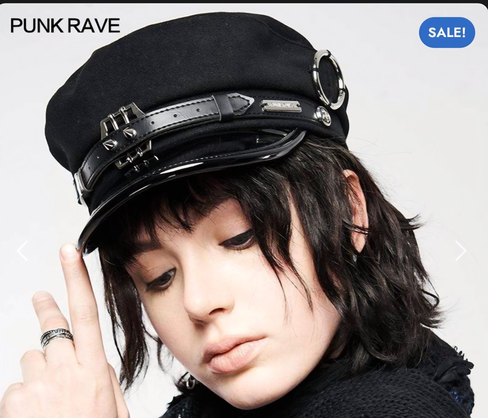 Gothic Buckle Rivet Hat – Punk Rave Military Cap - GEDICO STORE