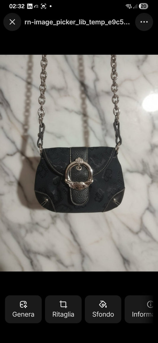 Kathy Van Zeeland Mini Shoulder Bag Y2K – Borsa Nera Vintage con Dettagli in Metallo - GEDICO STORE