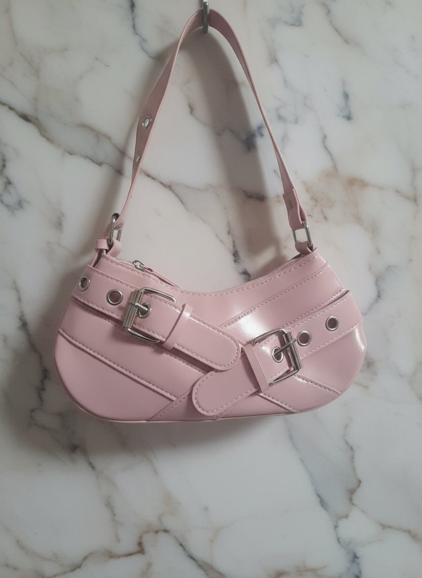 Mini Shoulder Bag Y2K Rosa con Fibbie | Vintage 2000s Style - GEDICO STORE