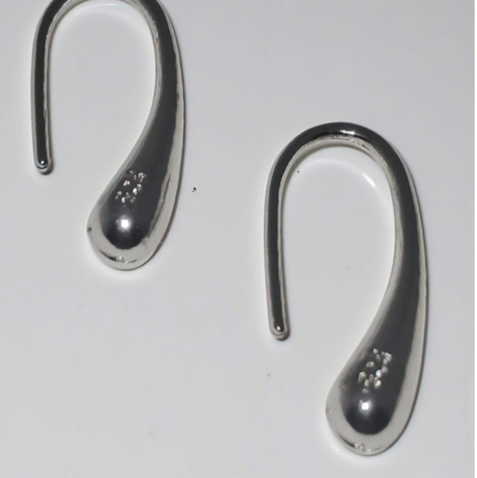 Orecchini a Goccia Argento 925 | Stile Y2K Liquid Metal | Minimalisti Uncino Orecchini donna Argento 925 | Goccia Y2K Liquid Metal Minimal - GEDICO STORE